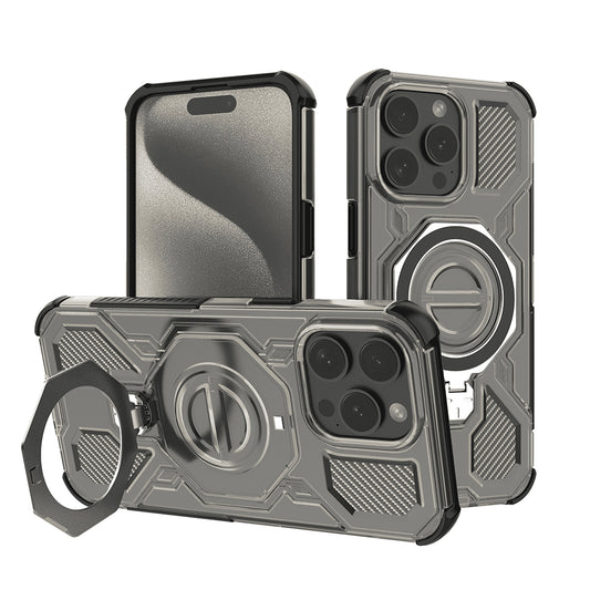 Custodia per Apple iPhone 15 Pro Max, Techsuit, Carbon Shield Pro, Fumo