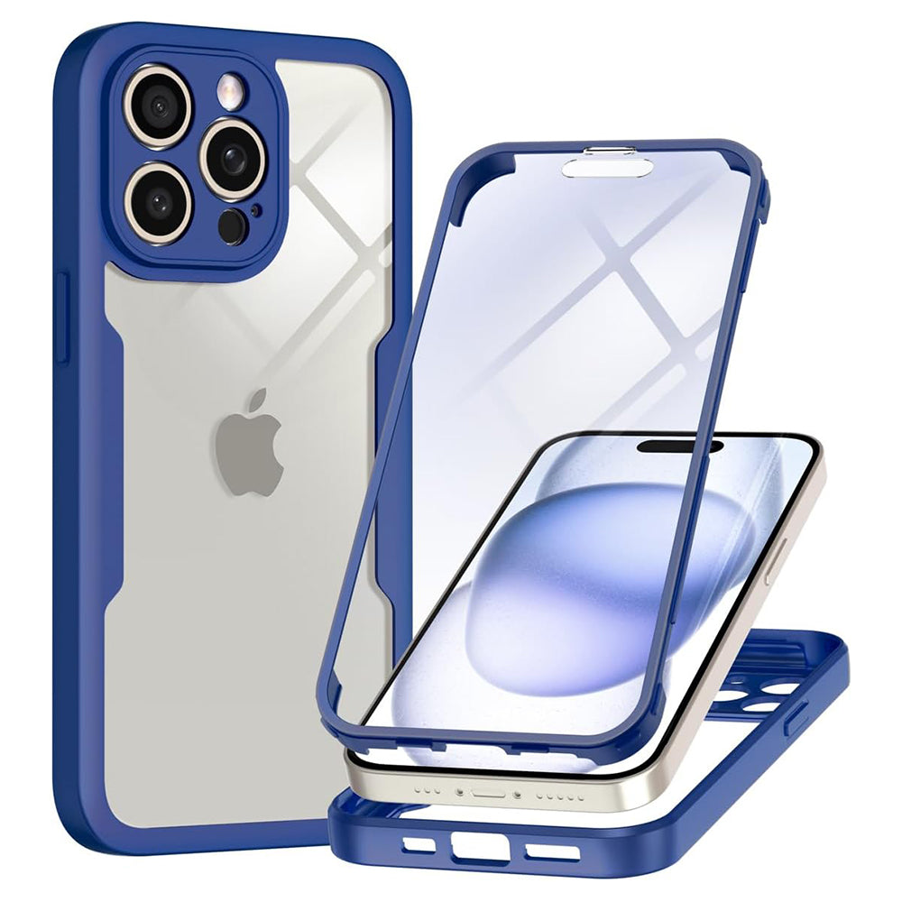 Custodia per Apple iPhone 15 Pro Max, Techsuit, ColorVerse 360, Blu