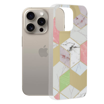 Custodia per Apple iPhone 15 Pro Max, Techsuit, Marble, Viola
