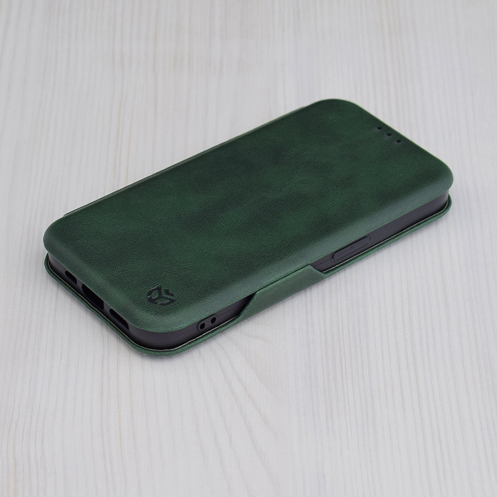 Custodia per Apple iPhone 15 Pro Max, Techsuit, Safe Wallet Plus, Verde