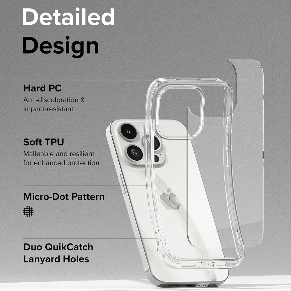 Custodia per Apple iPhone 15 Pro, Ringke, Fusion, Trasparente