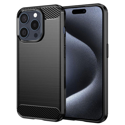 Custodia per Apple iPhone 15 Pro, Techsuit, Carbonio, Nera