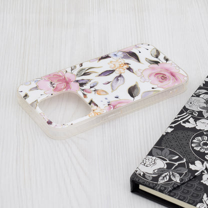 Custodia per Apple iPhone 15 Pro, Techsuit, Marble, Bianca