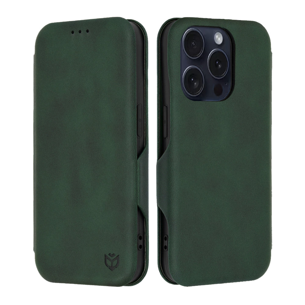 Custodia per Apple iPhone 15 Pro, Techsuit, Safe Wallet Plus, Verde