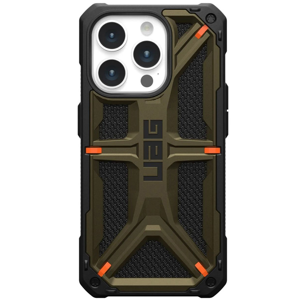 Custodia per Apple iPhone 15 Pro, Urban Armor Gear, Monarch Kevlar, Verde