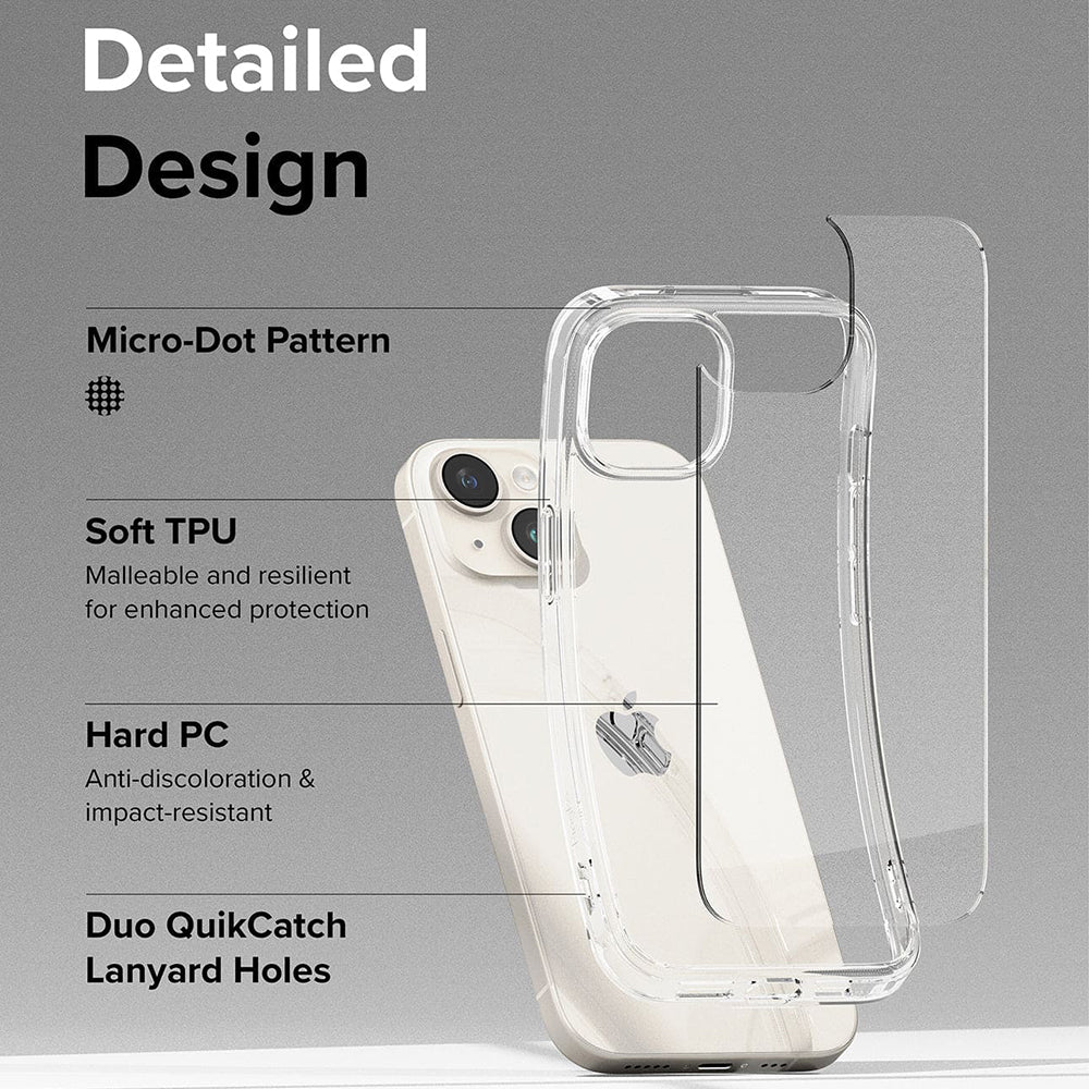 Custodia per Apple iPhone 15, Ringke, Fusion, Trasparente