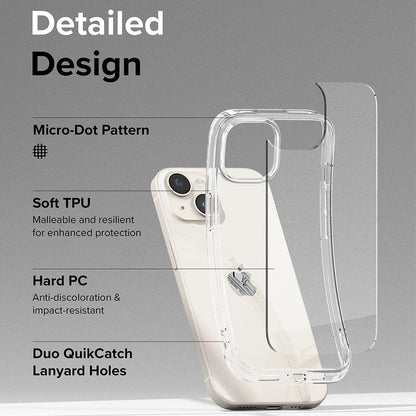 Custodia per Apple iPhone 15, Ringke, Fusion, Trasparente