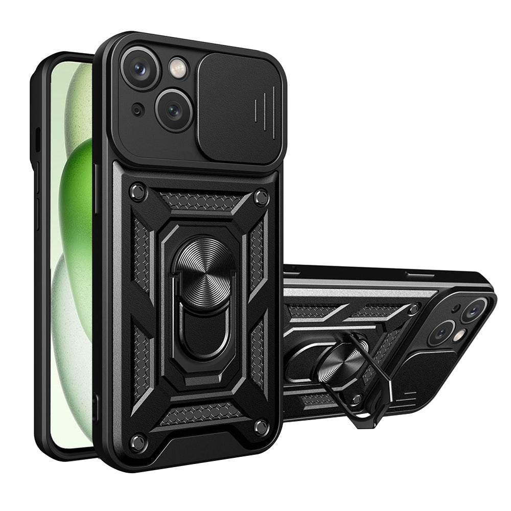 Custodia per Apple iPhone 15, Techsuit, CamShield, Nera