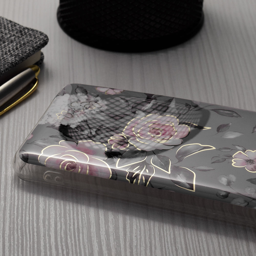 Custodia per Apple iPhone 15, Techsuit, Marble, Grigio