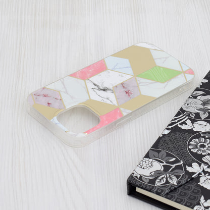 Custodia per Apple iPhone 15, Techsuit, Marble, Viola