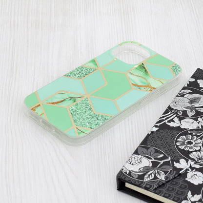 Custodia per Apple iPhone 15, Techsuit, Marble, Verde