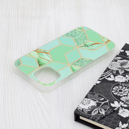 Custodia per Apple iPhone 15, Techsuit, Marble, Verde