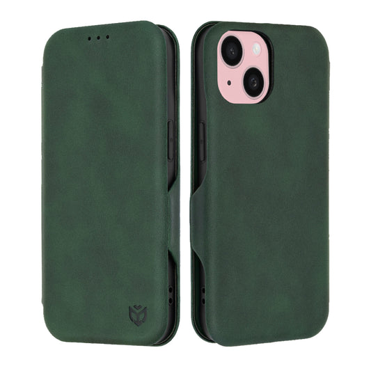Custodia per Apple iPhone 15, Techsuit, Safe Wallet Plus, Verde