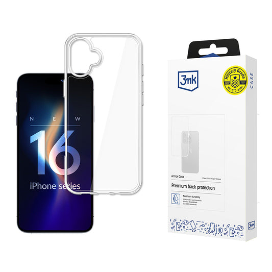 Custodia per Apple iPhone 16, 3MK, Armor, Trasparente