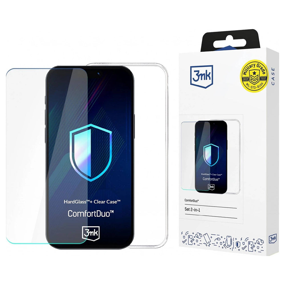Custodia per Apple iPhone 16, 3MK, ComfortDuo, Trasparente