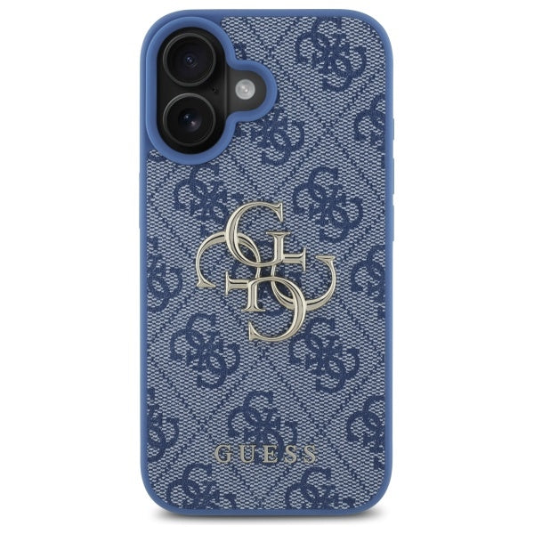 Custodia per Apple iPhone 16, Guess, 4G Big Logo, Blu