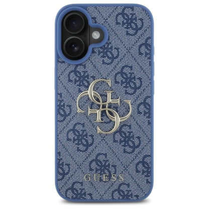 Custodia per Apple iPhone 16, Guess, 4G Big Logo, Blu