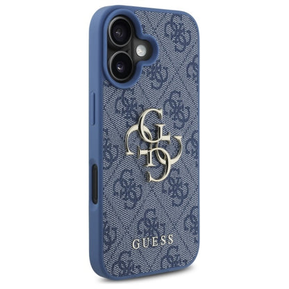 Custodia per Apple iPhone 16, Guess, 4G Big Logo, Blu
