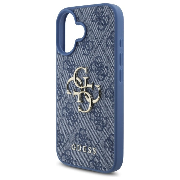 Custodia per Apple iPhone 16, Guess, 4G Big Logo, Blu