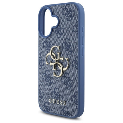 Custodia per Apple iPhone 16, Guess, 4G Big Logo, Blu