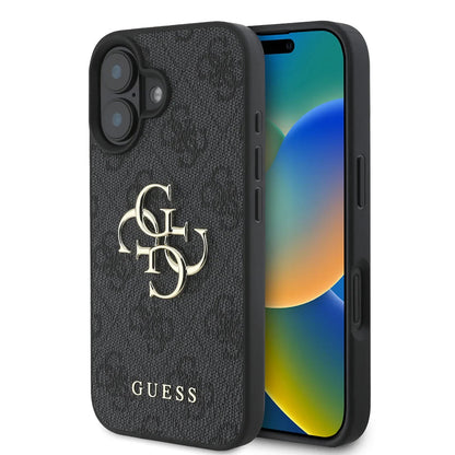 Custodia per Apple iPhone 16, Guess, 4G Big Logo, Nera