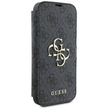 Custodia per Apple iPhone 16, Guess, 4G Book, Nera