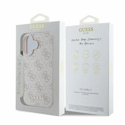 Custodia per Apple iPhone 16, Guess, 4G Classic, Rosa