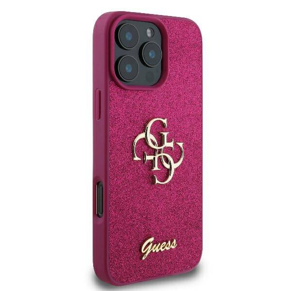 Custodia per Apple iPhone 16, Guess, Fixed Glitter Big 4G, Viola