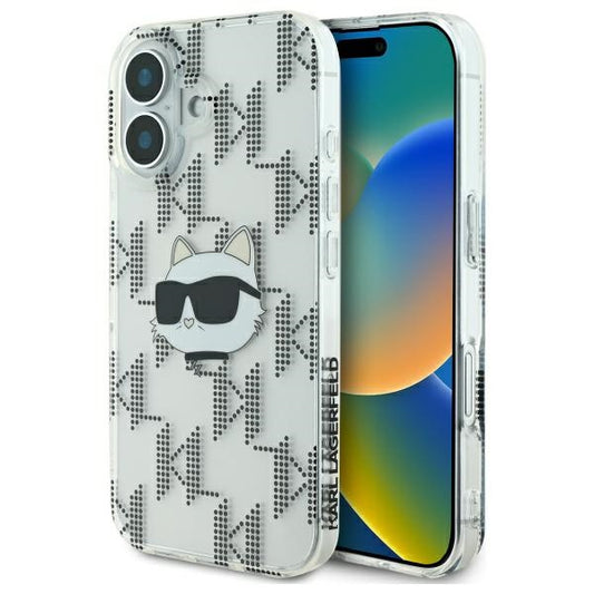 Case for Apple iPhone 16, Karl Lagerfeld, IML Luxury Electroplated Choupette's Head, Transparent