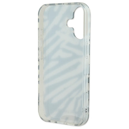 Custodia per Apple iPhone 16, Karl Lagerfeld, IML Luxury Zebra Pattern con Cinturino, Nera