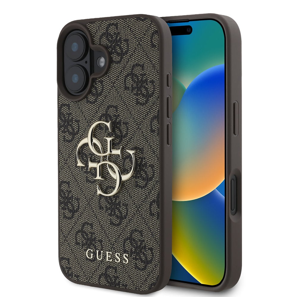 Custodia per Apple iPhone 16 Plus, Guess, 4G Big Logo, Marrone