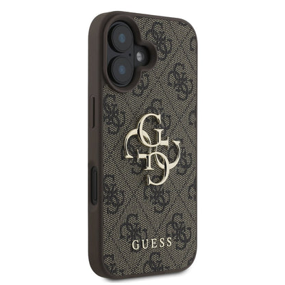 Custodia per Apple iPhone 16 Plus, Guess, 4G Big Logo, Marrone