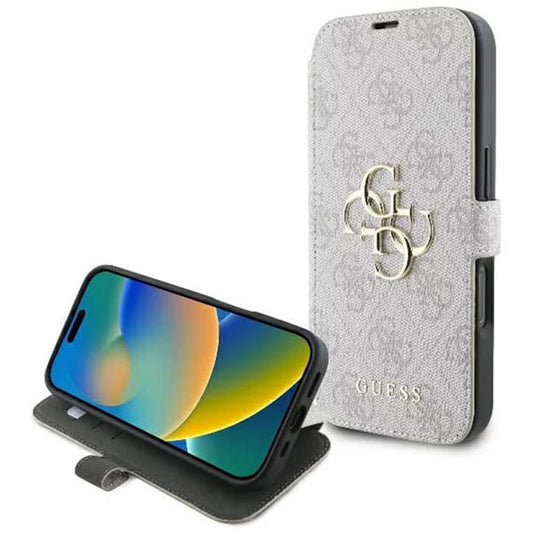 Custodia per Apple iPhone 16 Plus, Guess, 4G Book, Rosa