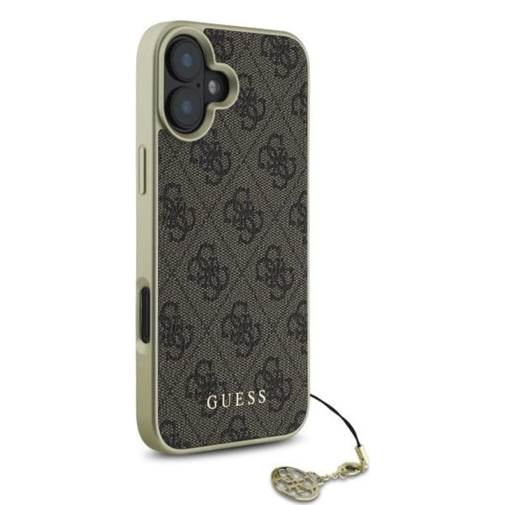 Custodia per Apple iPhone 16 Plus, Guess, 4G Charm, Marrone