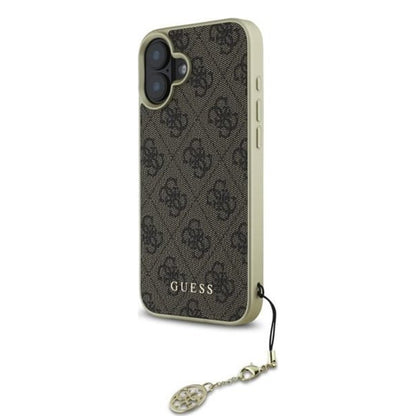 Custodia per Apple iPhone 16 Plus, Guess, 4G Charm, Marrone