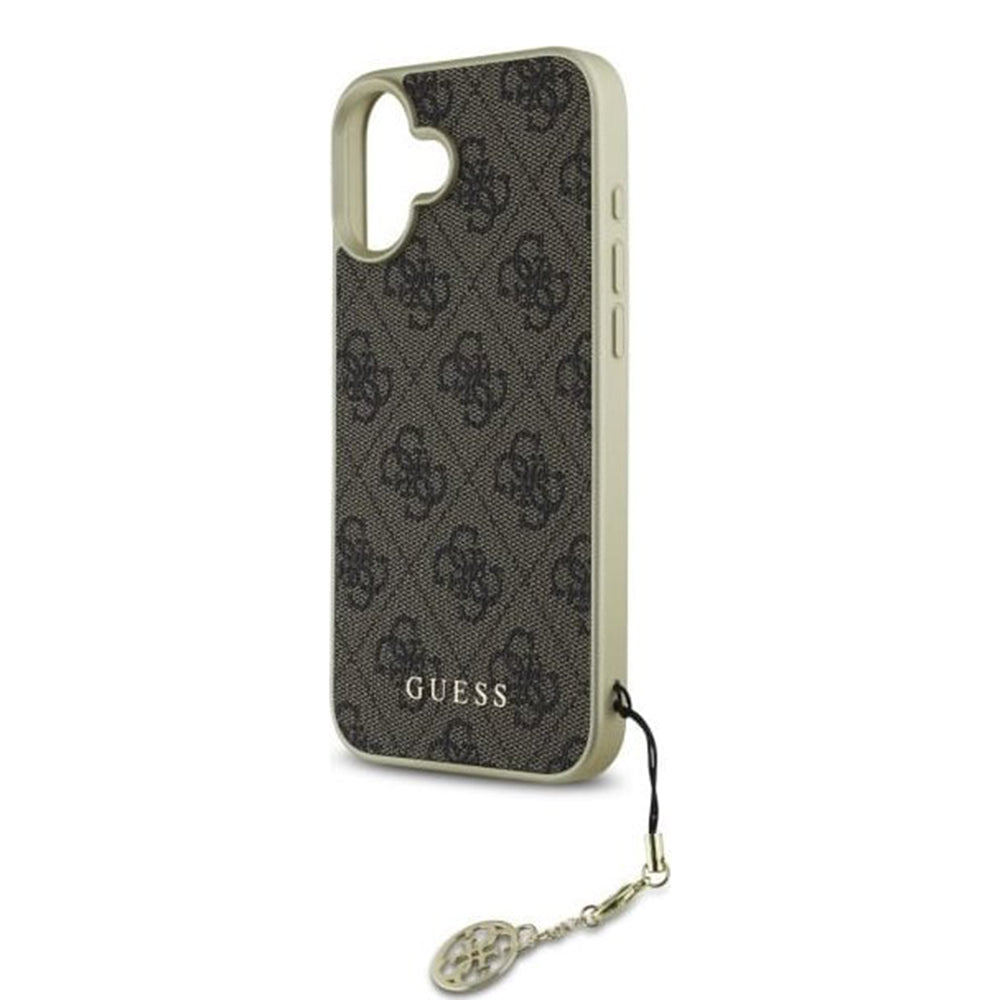 Custodia per Apple iPhone 16 Plus, Guess, 4G Charm, Marrone