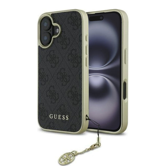 Custodia per Apple iPhone 16 Plus, Guess, 4G Charm, Nera