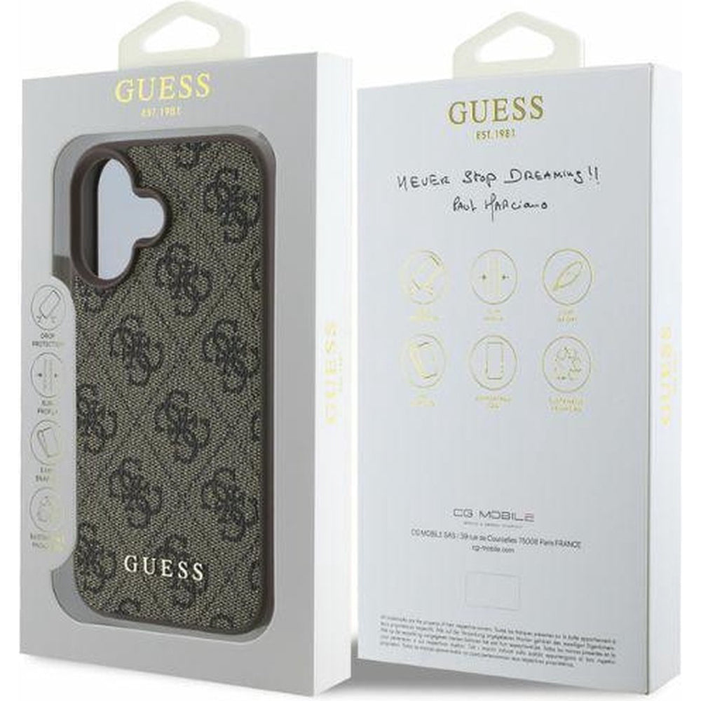 Custodia per Apple iPhone 16 Plus, Guess, 4G Classic, Nera