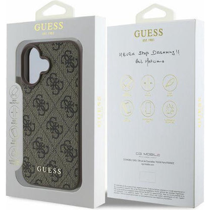 Custodia per Apple iPhone 16 Plus, Guess, 4G Classic, Nera