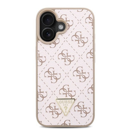 Custodia per Apple iPhone 16 Plus, Guess, 4G Triangle Logo, Bianca
