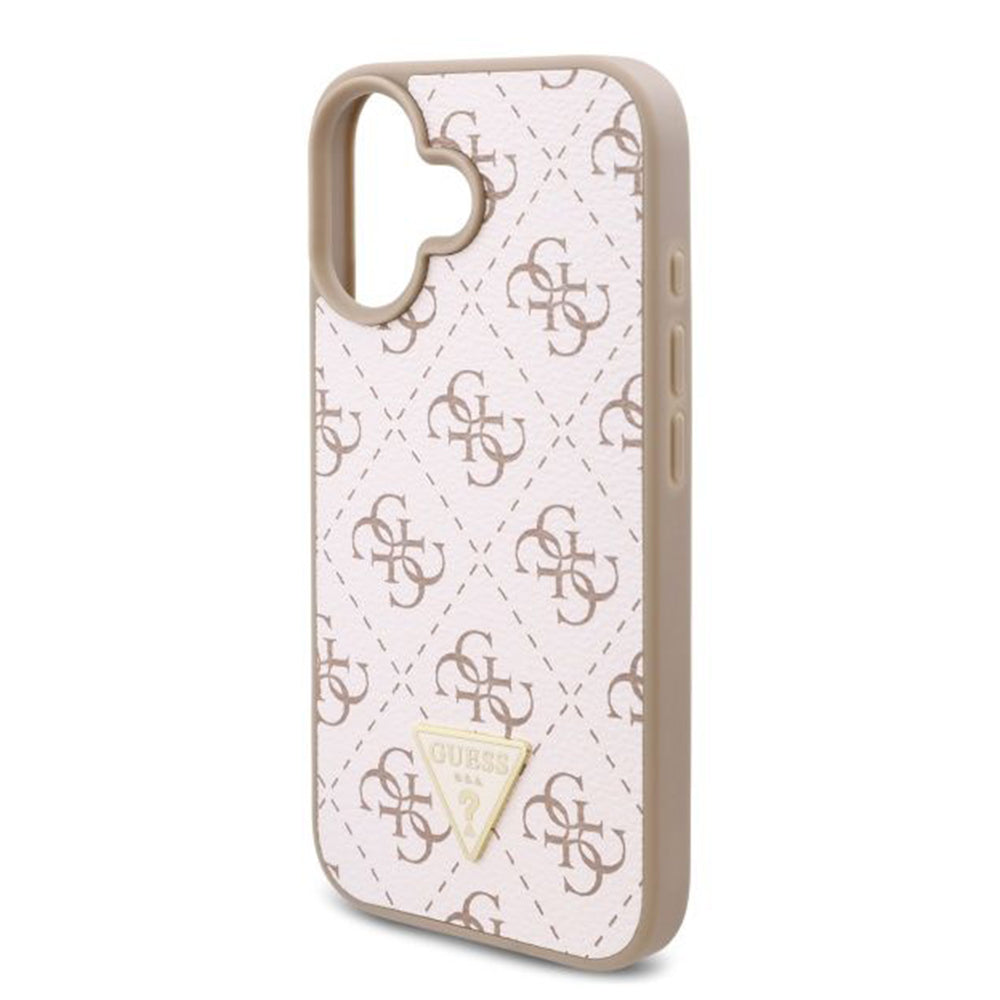 Custodia per Apple iPhone 16 Plus, Guess, 4G Triangle Logo, Bianca