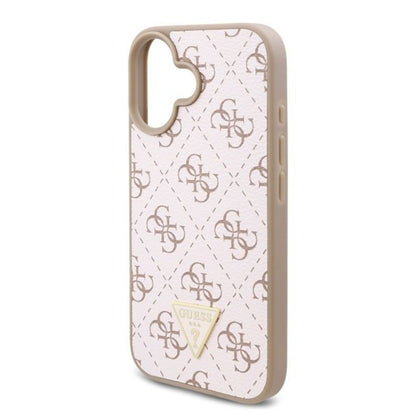 Custodia per Apple iPhone 16 Plus, Guess, 4G Triangle Logo, Bianca