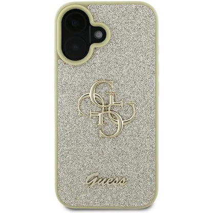 Custodia per Apple iPhone 16 Plus, Guess, Fixed Glitter Big 4G, Dorata
