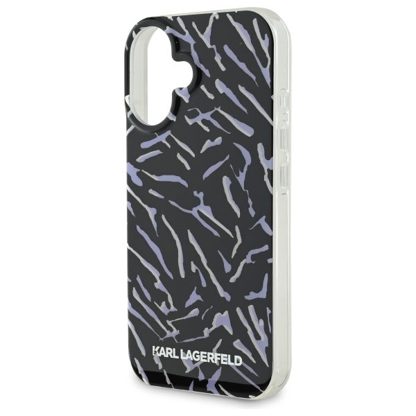 Custodia per Apple iPhone 16 Plus, Karl Lagerfeld, Zebra with Cord Strap, Viola