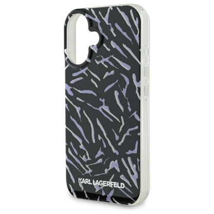 Custodia per Apple iPhone 16 Plus, Karl Lagerfeld, Zebra with Cord Strap, Viola