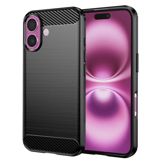 Custodia per Apple iPhone 16 Plus, Techsuit, Carbonio, Nera