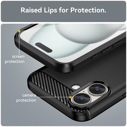Custodia per Apple iPhone 16 Plus, Techsuit, Carbonio, Nera