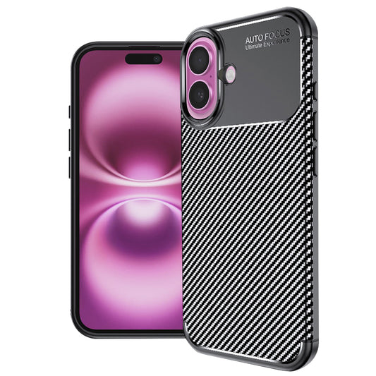 Custodia per Apple iPhone 16 Plus, Techsuit, CarbonFiber, Nera