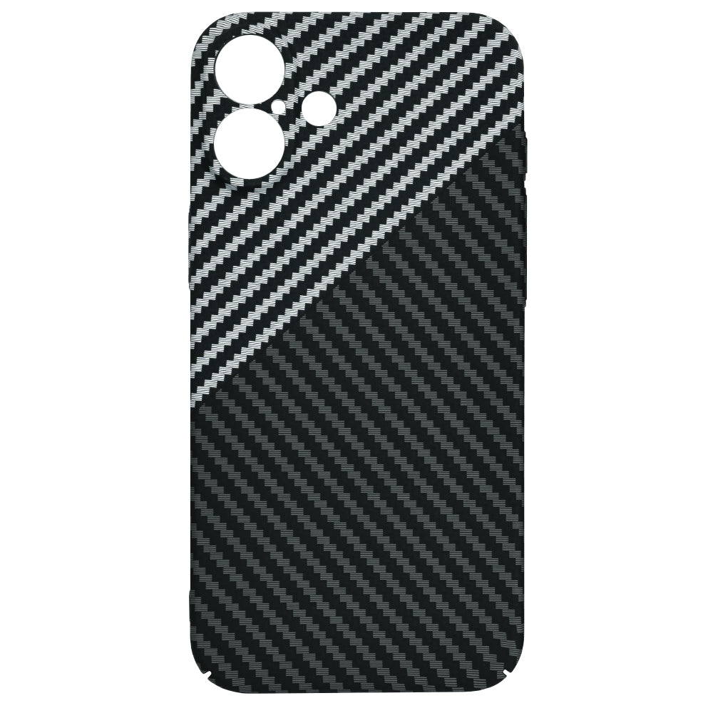 Custodia per Apple iPhone 16 Plus, Techsuit, Carbonite FiberShell, Nero Grigio