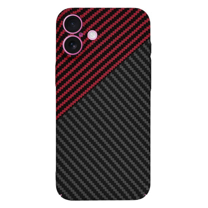 Custodia per Apple iPhone 16 Plus, Techsuit, Carbonite FiberShell, Nero Rosso
